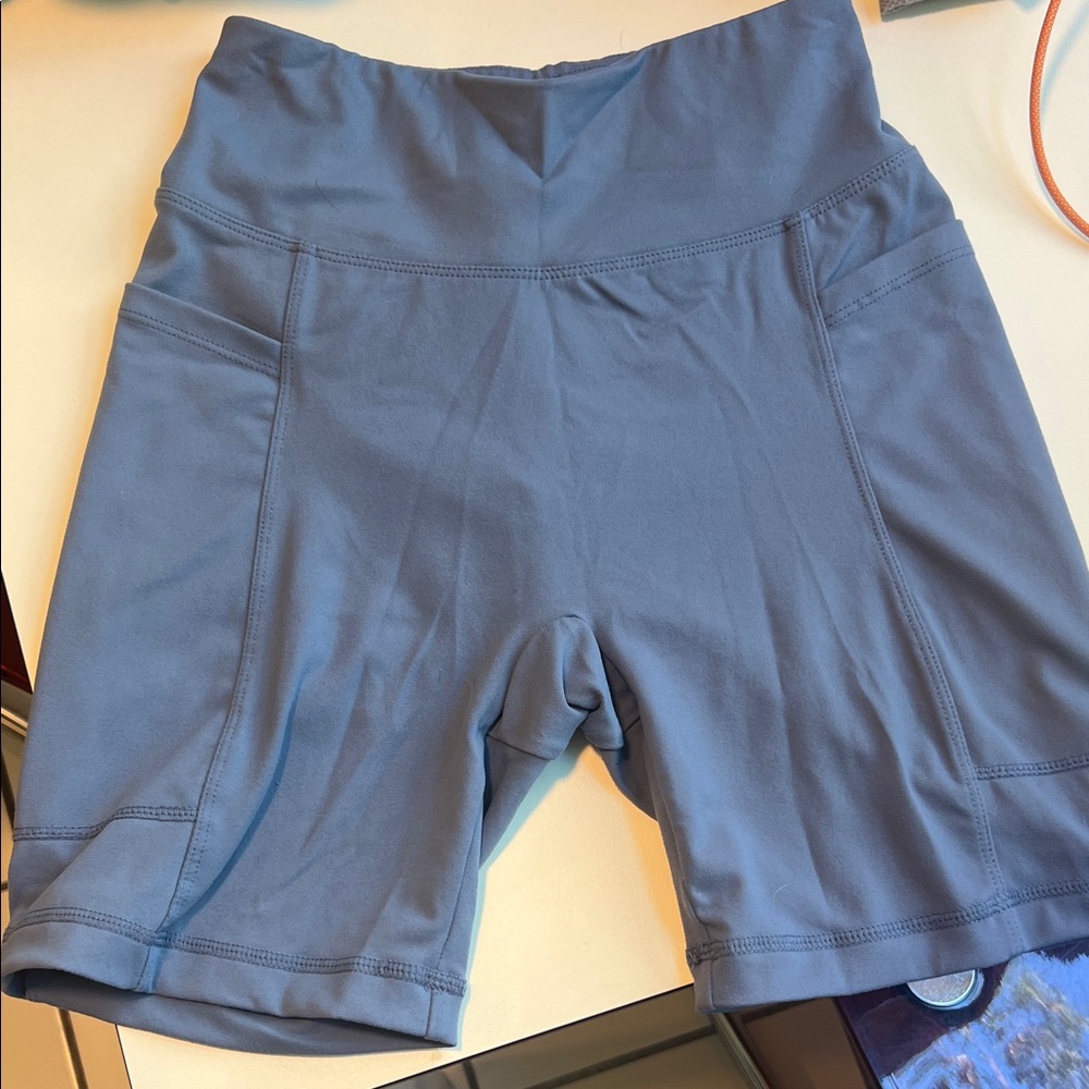 Women's Blue High-Waisted Shorts